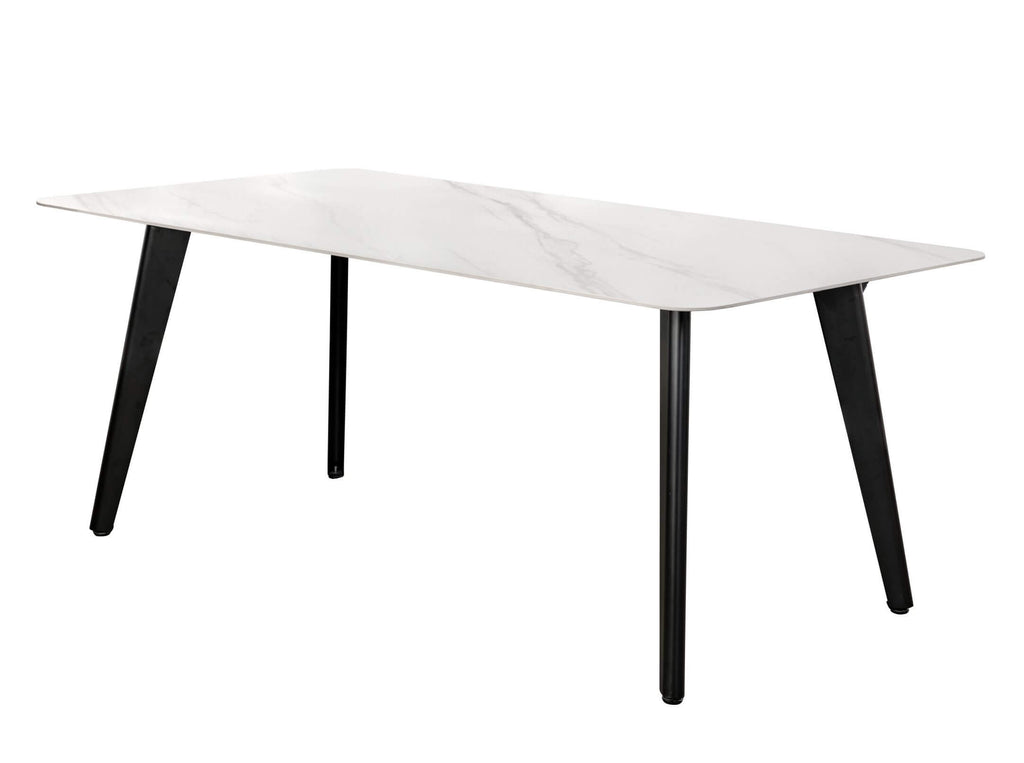 FURNISHINGS MATE CARLI TABLE WHITE SINTERED STONE TOP DT C23-STN1 W-MB