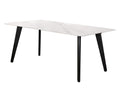 FURNISHINGS MATE CARLI TABLE WHITE SINTERED STONE TOP DT C23-STN1 W-MB