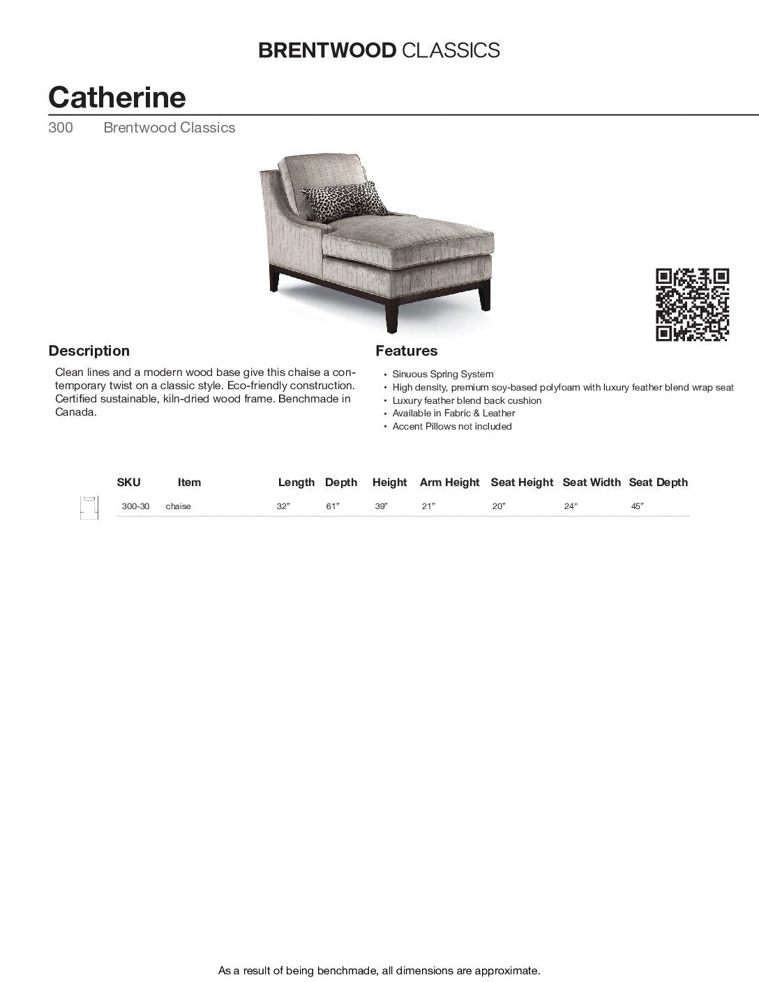 BRENTWOOD Catherine Chaise 300-30