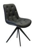 FURNISHINGS' MATE CICI SWIVEL CHAIR BLACK SET OF TWO DC 622-BL-SWV