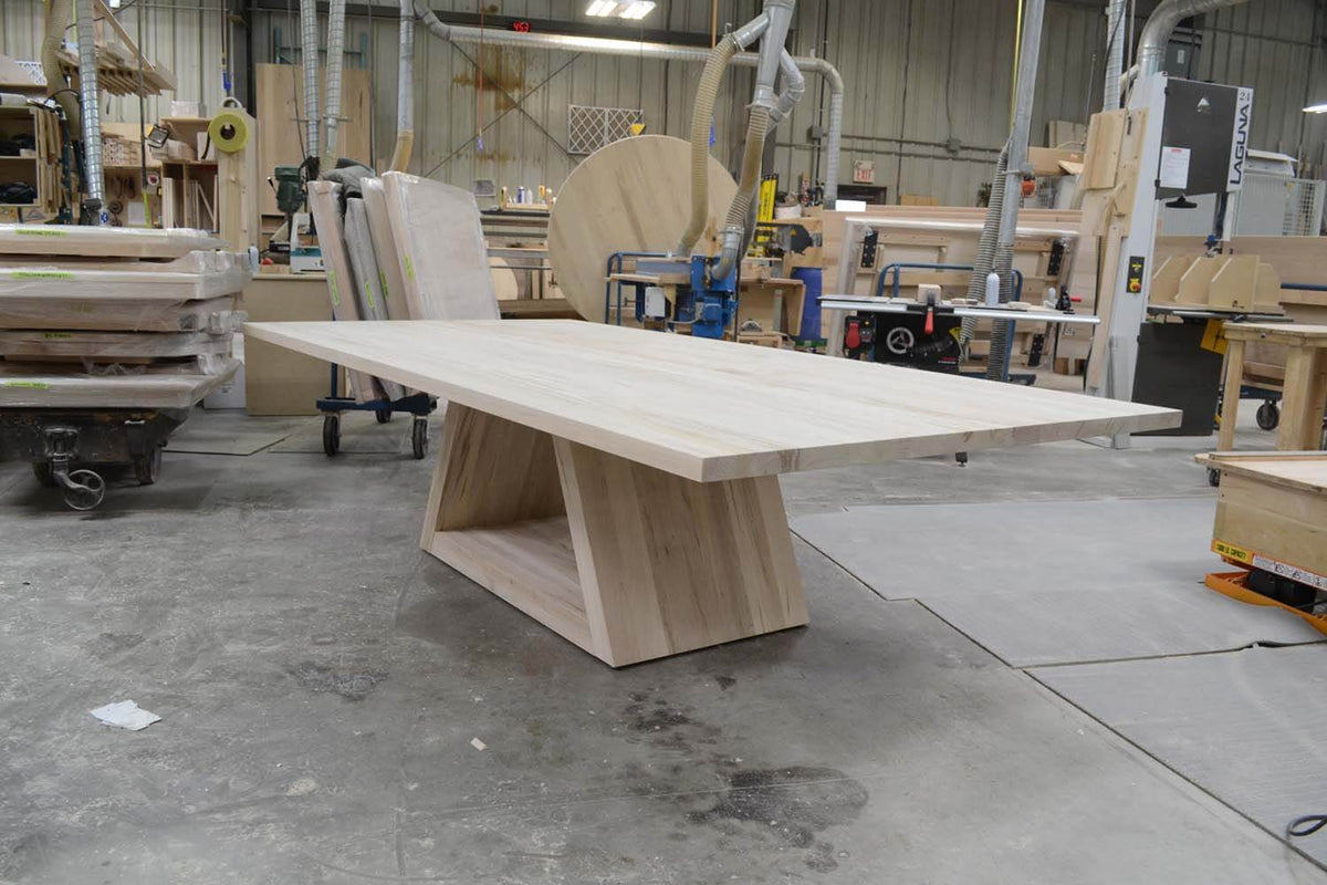 CARDINAL WOODCRAFT SHARD DOUBLE PEDESTAL TABLE