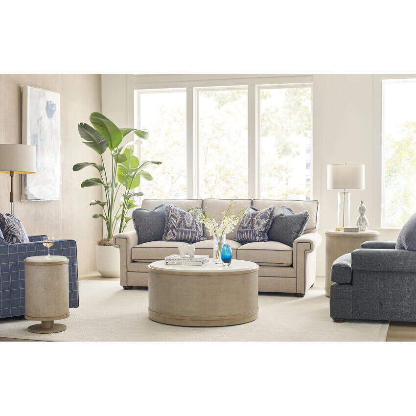 HAMMARY ROUND LINEN CHAIRSIDE TABLE 090-1145