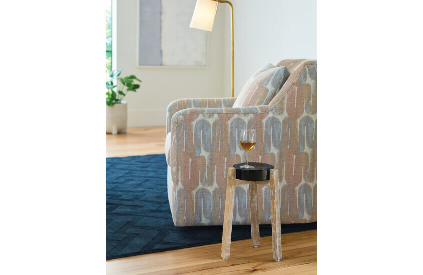 HAMMARY DARK CAST GLASS ACCENT TABLE 090-1202