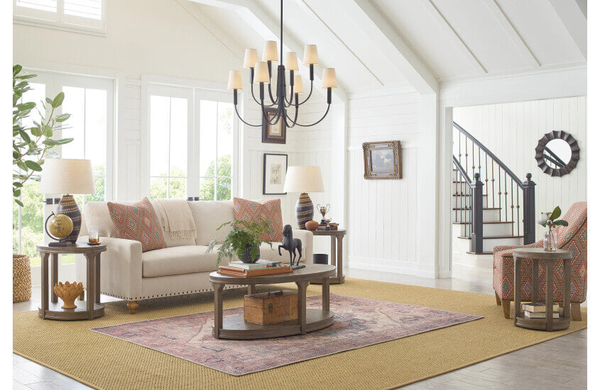 HAMMARY MARSHAM-HAMILTON OVAL COFFEE TABLE ON CASTERS 371-912