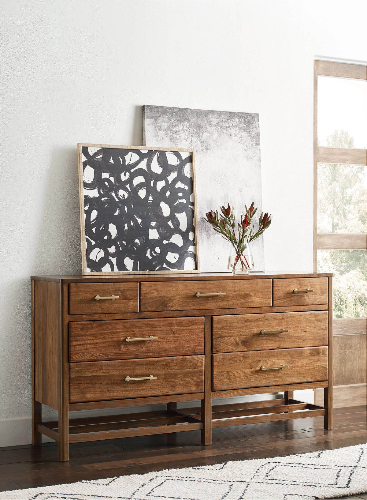 KINCAID MONOGRAM WALNUT WONDERLAND SEVEN DRAWER DRESSER 315-130