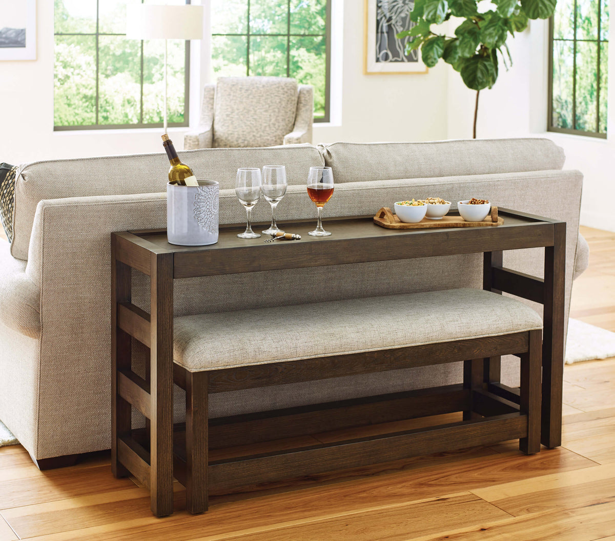 HAMMARY NYLES RECTANGULAR CONSOLE TABLE WITH BENCH 209-925
