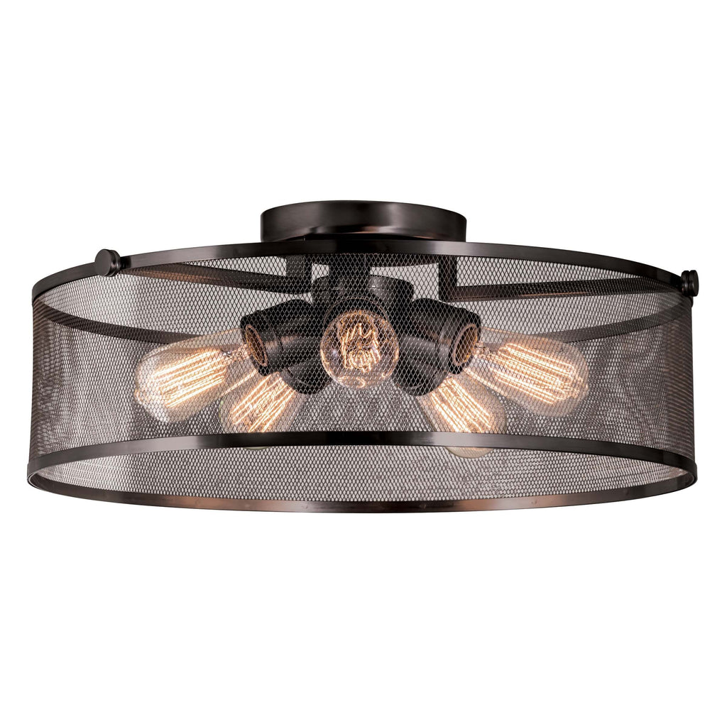 DVI LIGHTING GASTOWN LARGE 5 LT SEMI-FLUSH MOUNT DVP15718GR-N