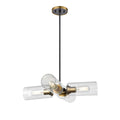 DVI LIGHTING BARKER 4 LIGHT PENDANT BRASS DVP24705BR+GR-CL