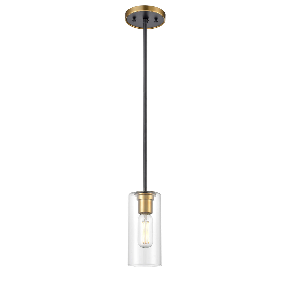 DVI LIGHTING BARKER MINI PENDANT BRASS DVP24721BR+GR-CL