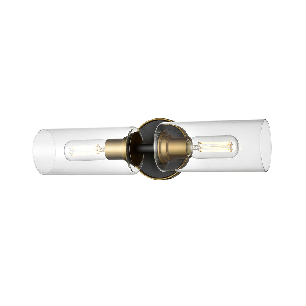 DVI LIGHTING BARKER 2 LIGHT VANITY BRASS DVP24722BR+GR-CL