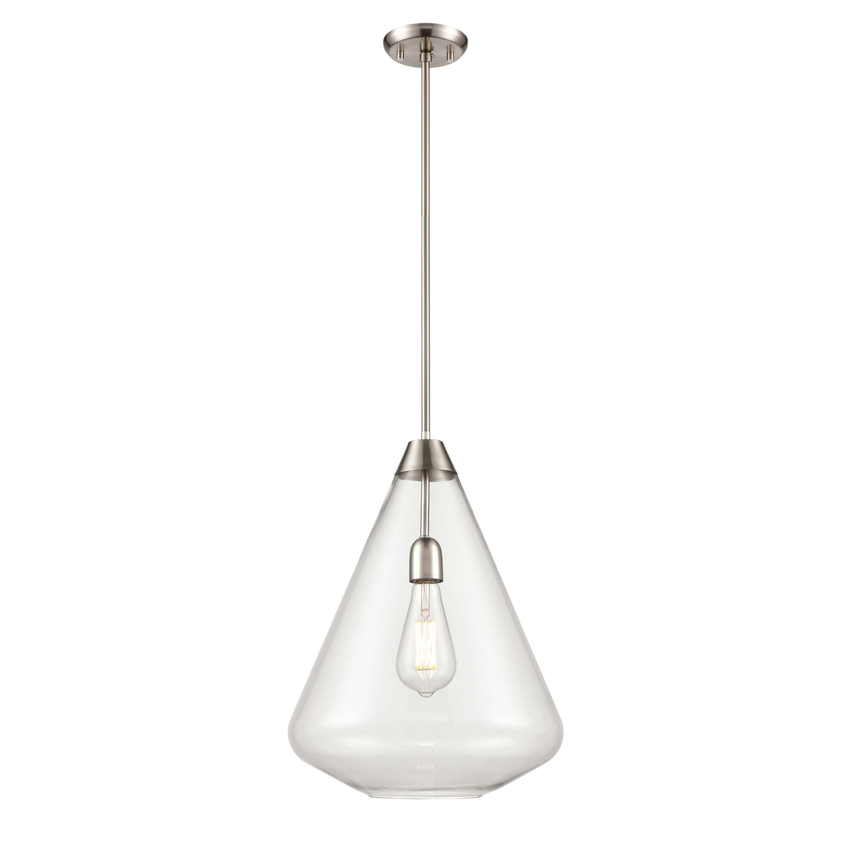 DVI LIGHTING ST. JULIAN 14" PENDANT SATIN NICKEL DVP25805SN-CL