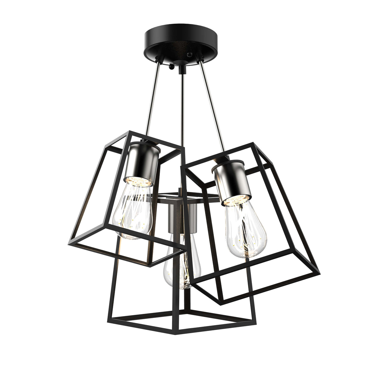 DVI LIGHTING CAPE BRETON 3 LT SEMI-FLUSH EBONY DVP29011MF+EB