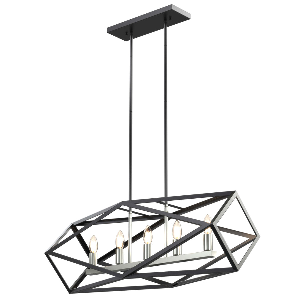 DVI LIGHTING POLYGON 5 LT LINEAR SATIN NICKEL DVP29502SN/GR