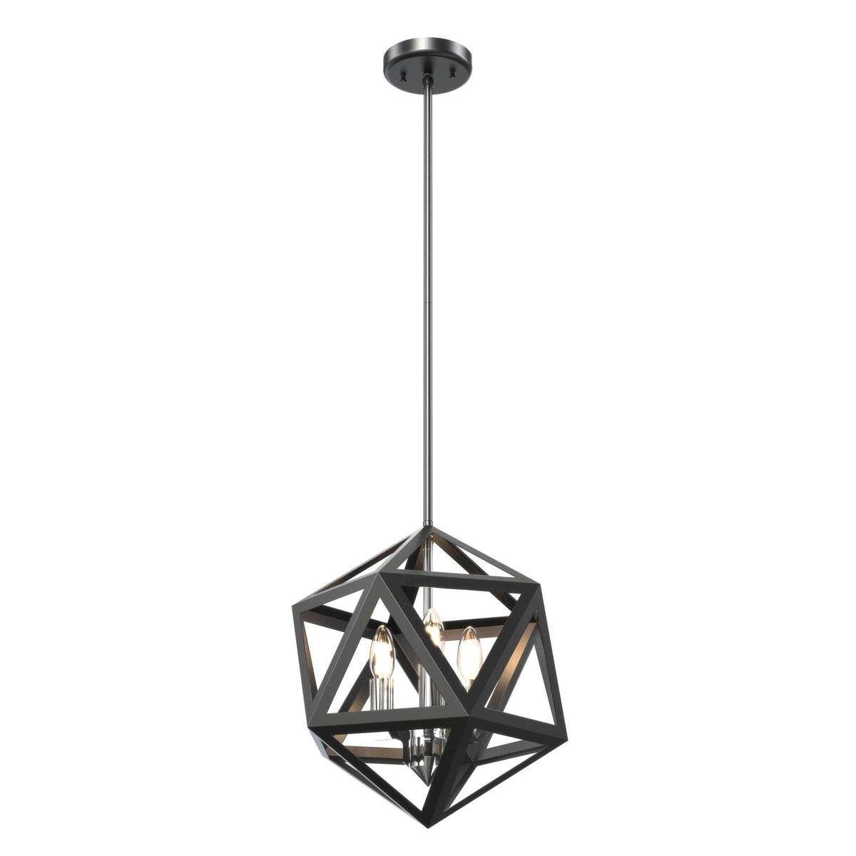 DVI LIGHTING POLYGON 3 LT PENDANT SATIN NICKEL DVP29520SN/GR