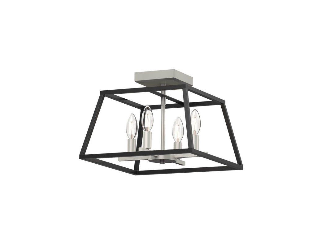 DVI LIGHTING LAURENTIAN 4 LT SEMI-FLUSH DVP30011SN/GR