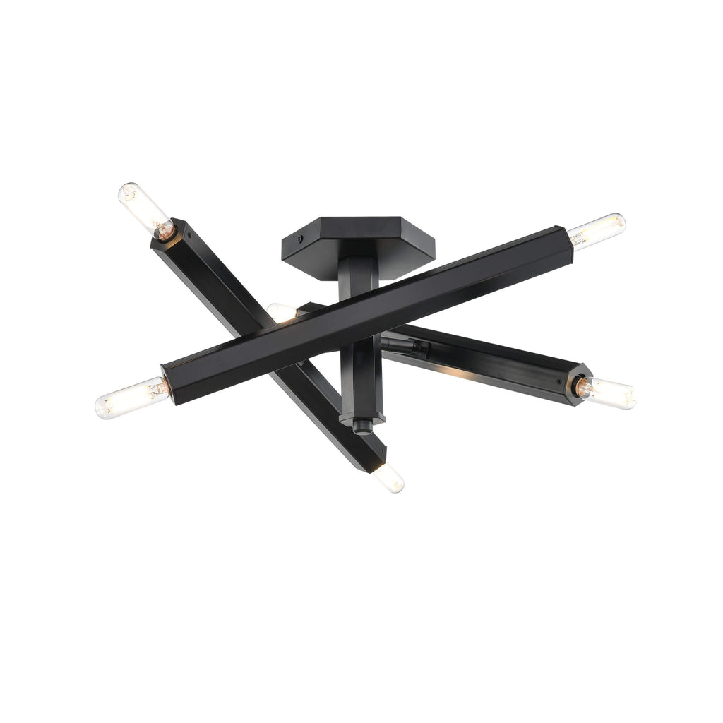 DVI LIGHTING KESTREL 6 LT SEMI-FLUSH MOUNT EBONY DVP30613EB
