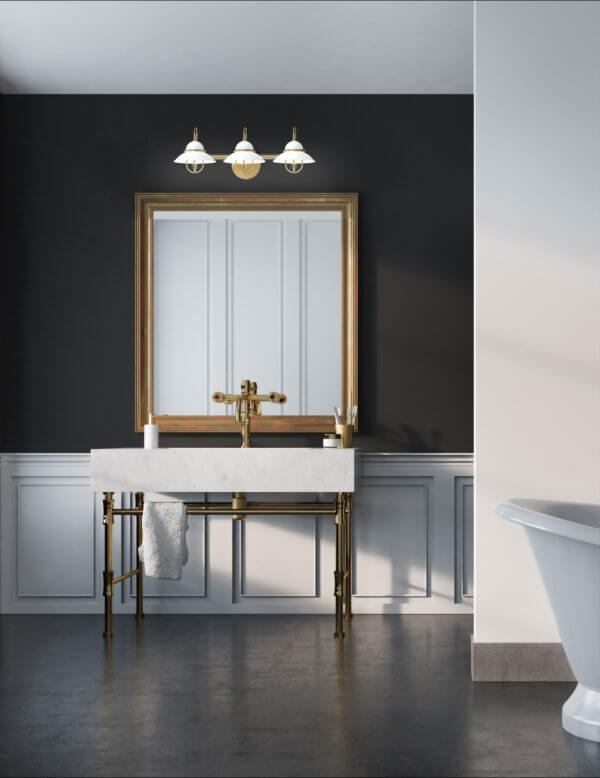 DVI LIGHTING PEGGY'S COVE 3 LT VANITY VENETIAN BRASS DVP31043MW+VBR
