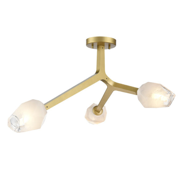 DVI LIGHTING JAVELIN 3 LT SEMI-FLUSH MOUNT GOLD DVP33211GLD-ICE