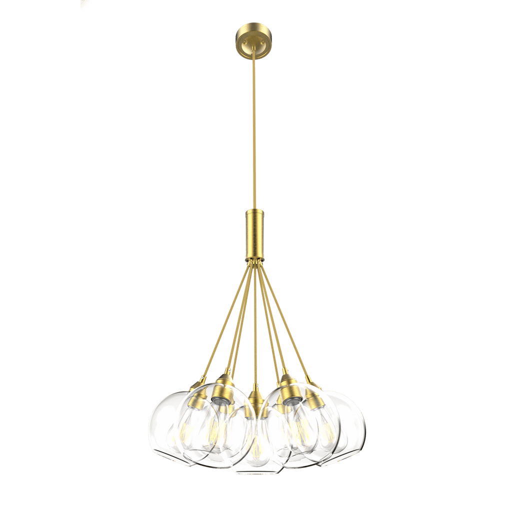 DVI LIGHTING ANDROMEDA CLUSTER PENDANT BRASS DVP34737BR-CL