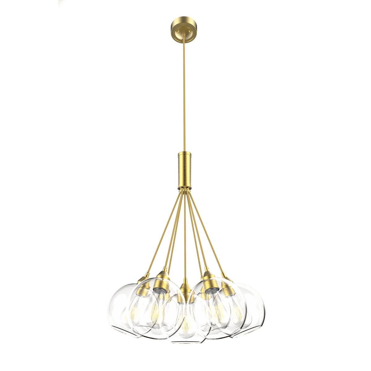 DVI LIGHTING ANDROMEDA CLUSTER PENDANT BRASS DVP34737BR-CL