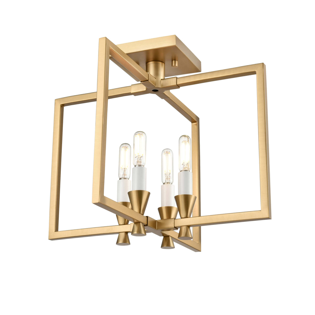 DVI LIGHTING CARISBROOKE 4 LT SEMI-FLUSH MOUNT BRASS DVP37111BR
