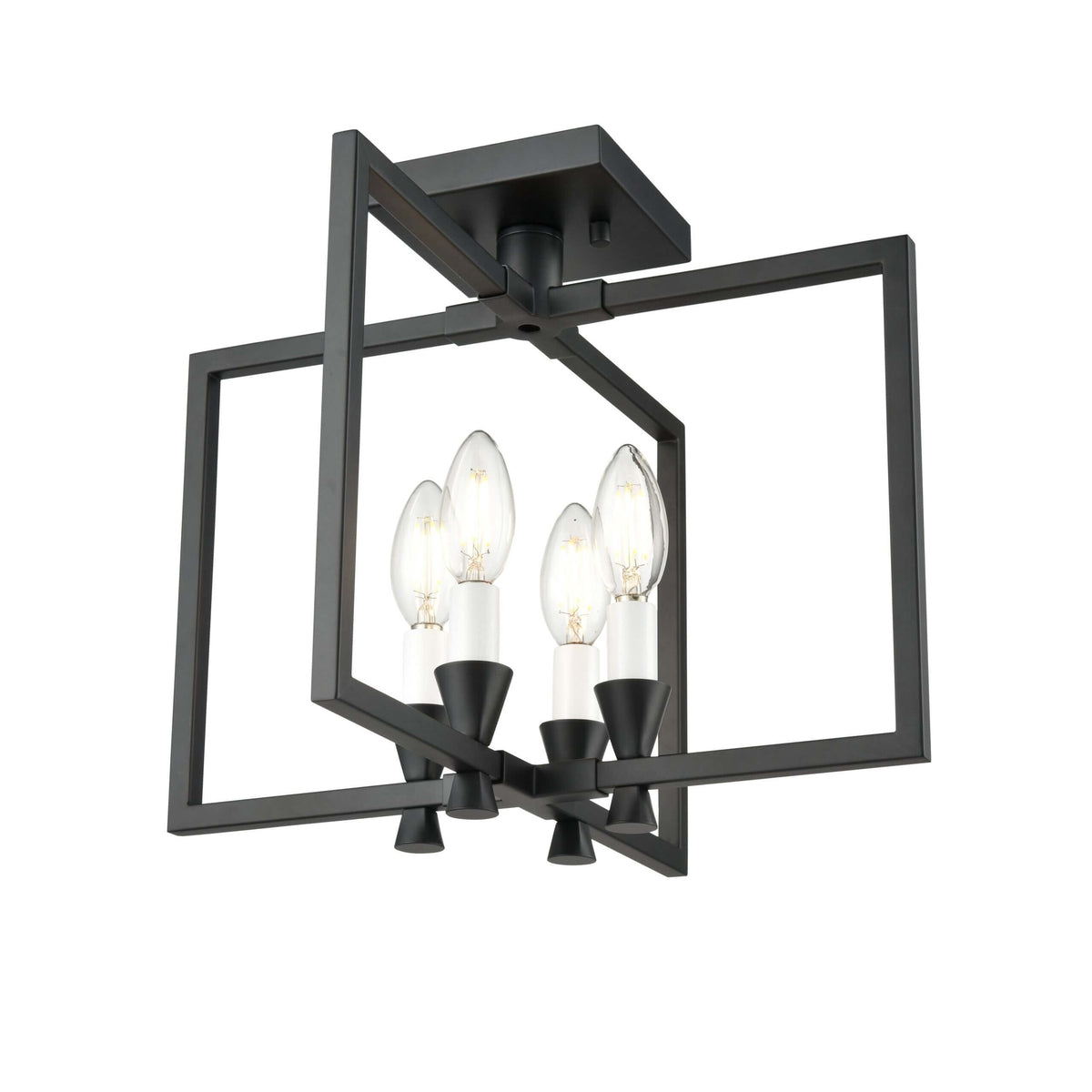DVI LIGHTING CARISBROOKE 4 LT SEMI-FLUSH MOUNT EBONY DVP37111EB
