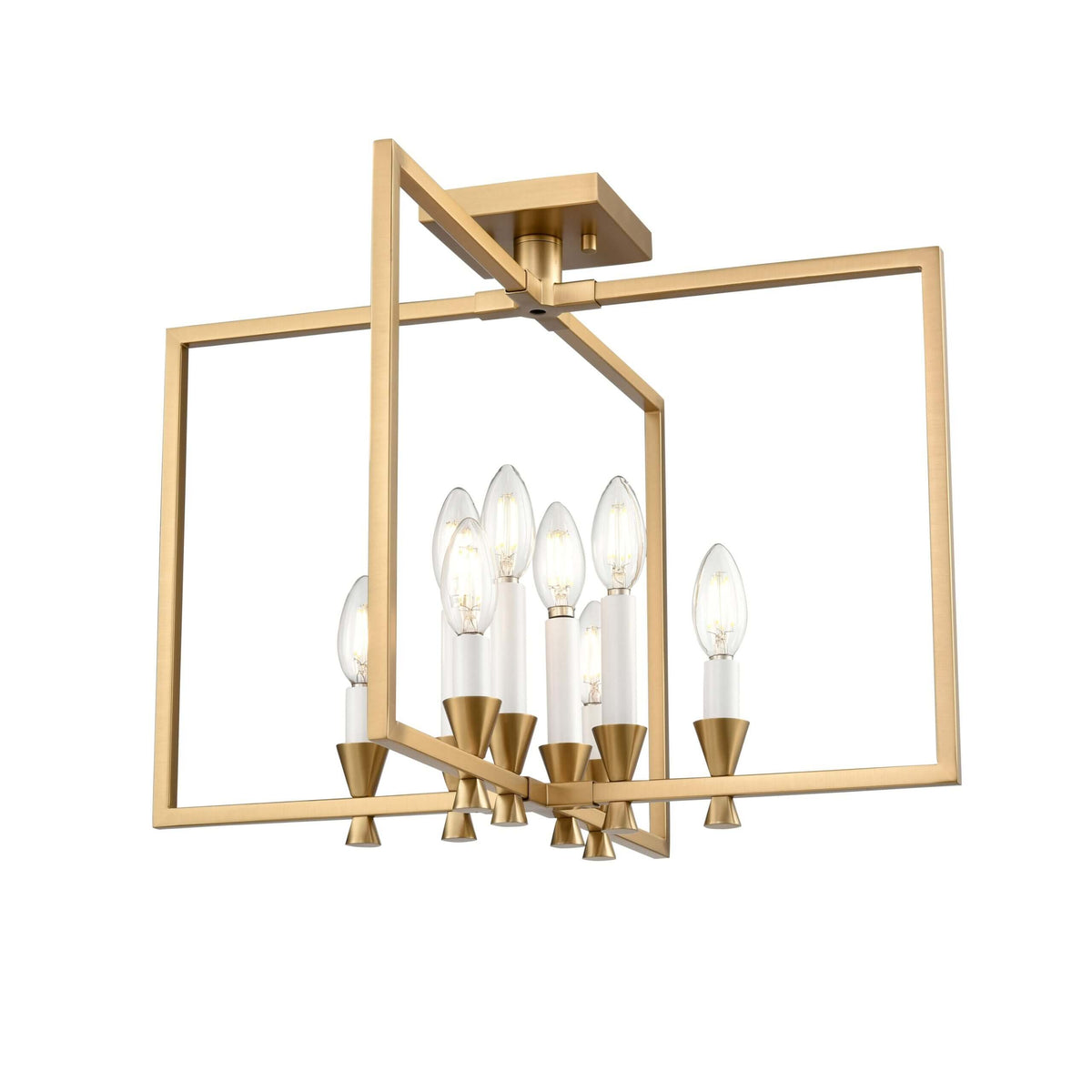 DVI LIGHTING CARISBROOKE 8 LT SEMI-FLUSH MOUNT BRASS DVP37112BR