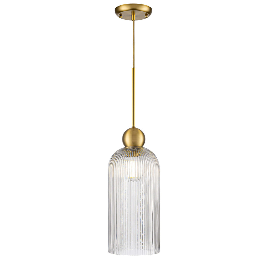 DVI LIGHTING HARIETTE MINI-PENDANT BRASS RIBBED DVP37621BR-RIC