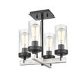 DVI LIGHTING OKANAGAN 4 LT SEMI-FLUSH MOUNT GRAPHITE DVP38611GR+BIW-CL