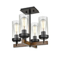 DVI LIGHTING OKANAGAN 4 LT SEMI-FLUSH MOUNT GRAPHITE DVP38611GR+IW-CL
