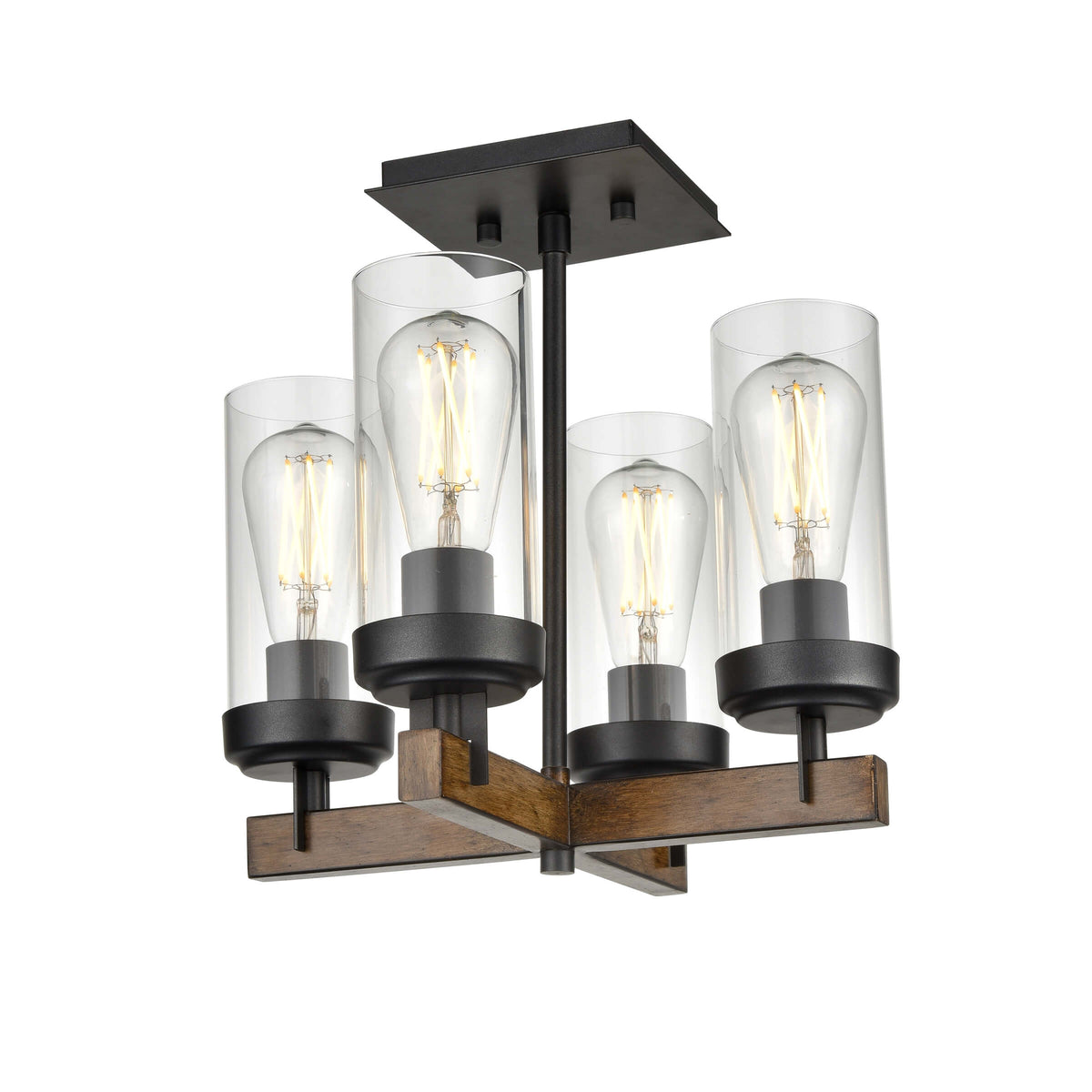 DVI LIGHTING OKANAGAN 4 LT SEMI-FLUSH MOUNT GRAPHITE DVP38611GR+IW-CL