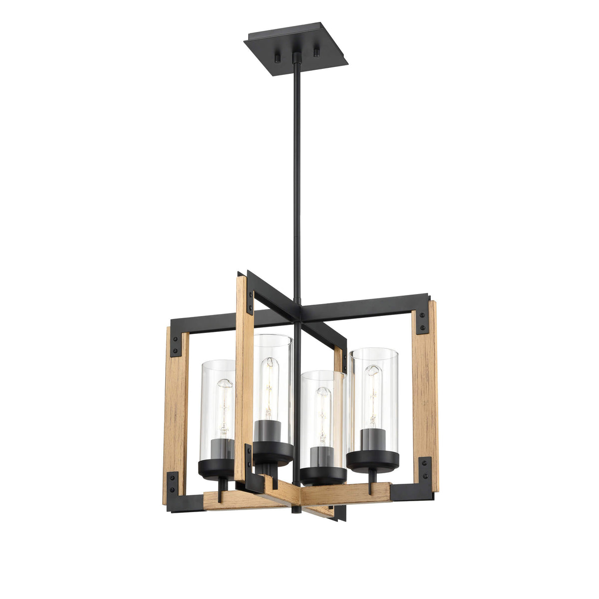 DVI LIGHTING OKANAGAN 4 LT PENDANT EBONY DVP38620EB+NW-CL