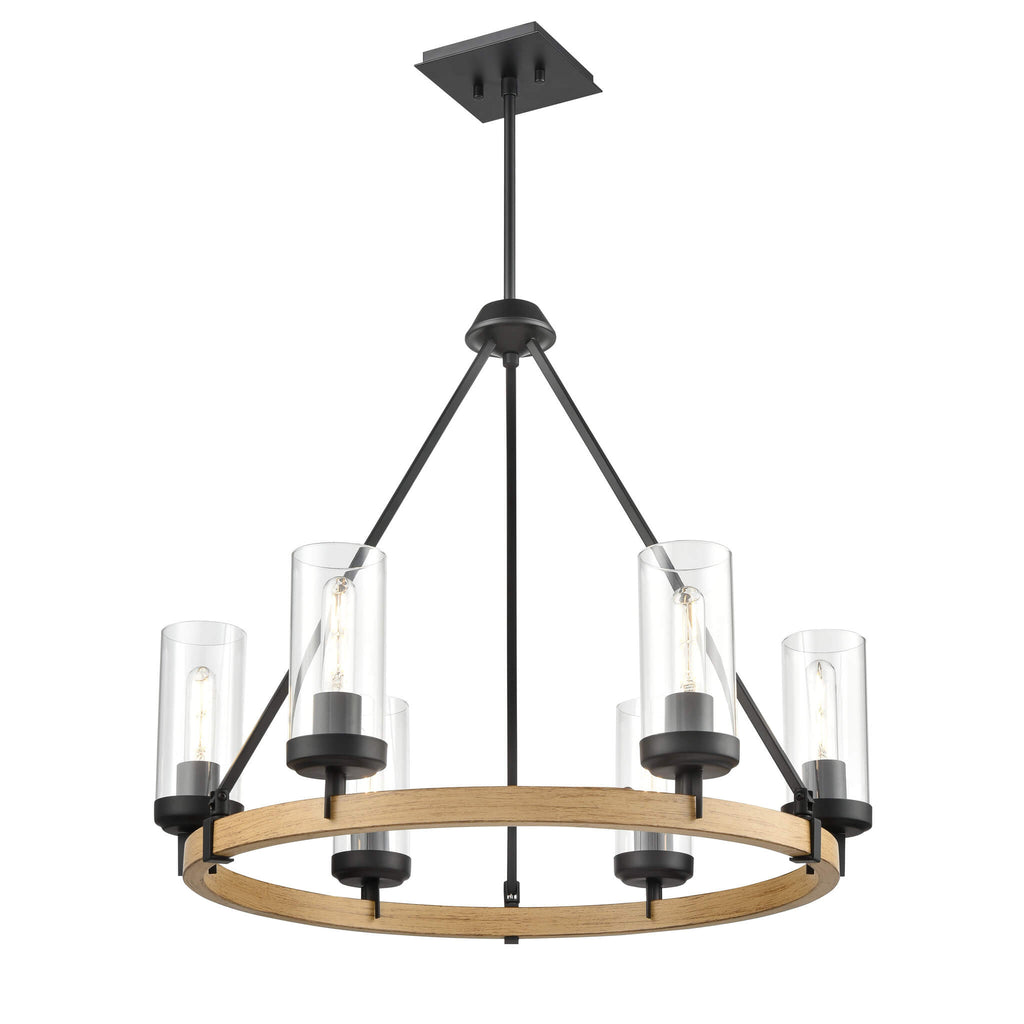 DVI LIGHTING OKANAGAN 6 LT CHANDELIER EBONY DVP38626EB+NW-CL