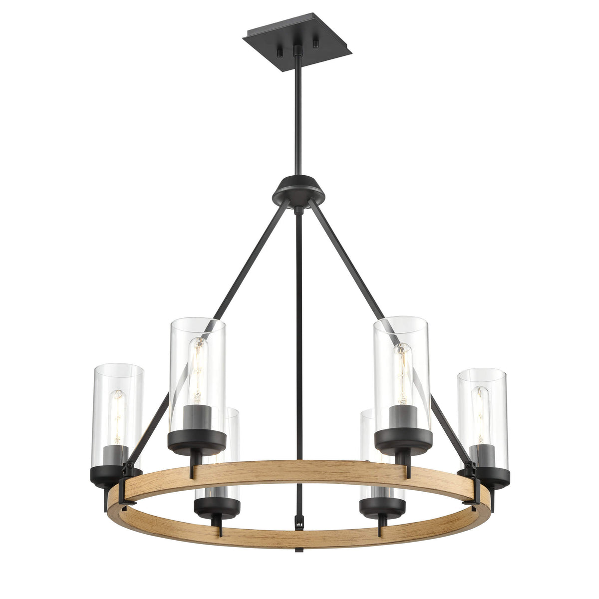 DVI LIGHTING OKANAGAN 6 LT CHANDELIER EBONY DVP38626EB+NW-CL