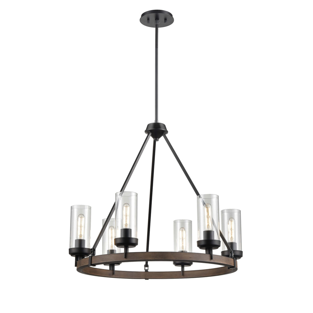 DVI LIGHTING OKANAGAN 6 LT CHANDELIER GRAPHITE DVP38626GR+IW-CL