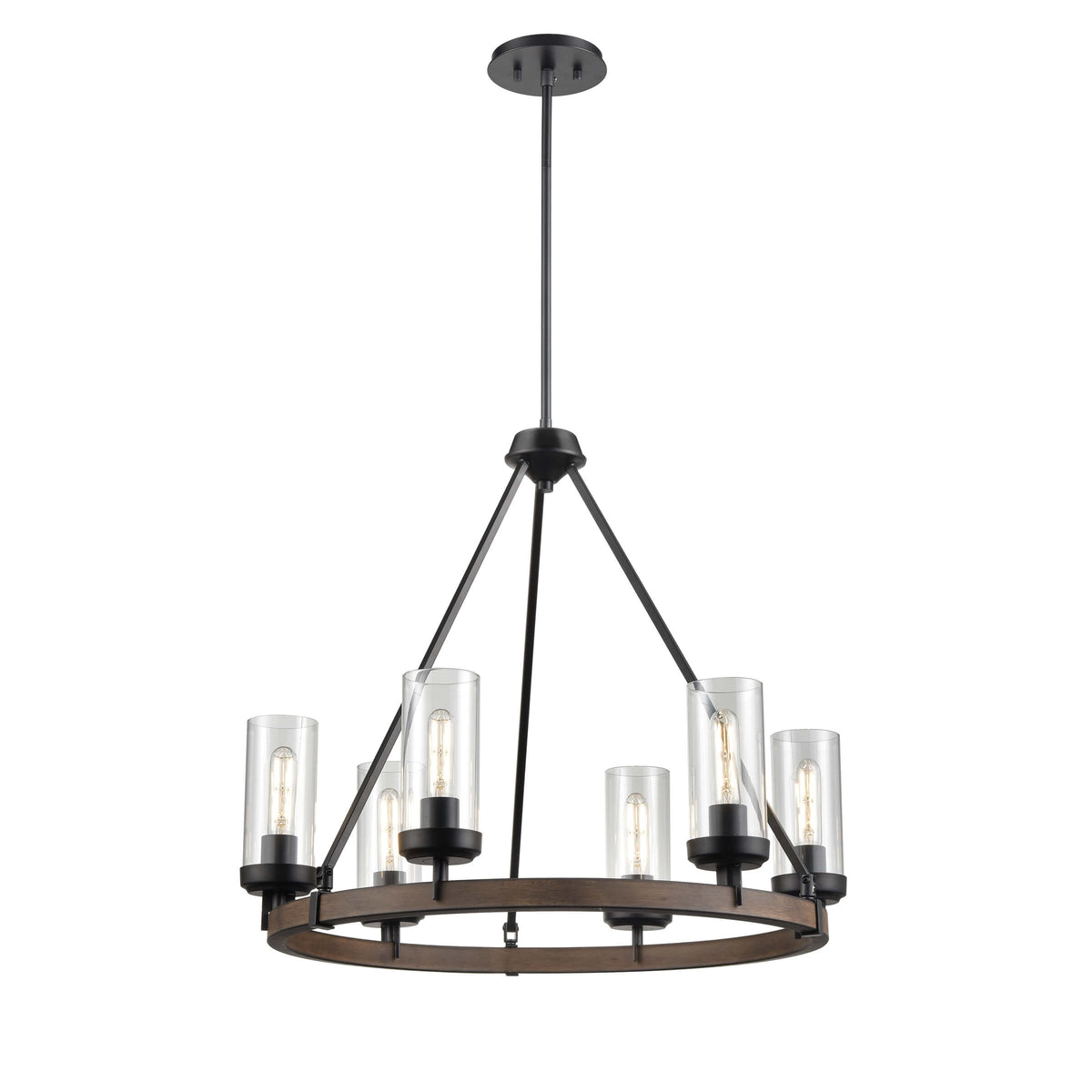 DVI LIGHTING OKANAGAN 6 LT CHANDELIER GRAPHITE DVP38626GR+IW-CL