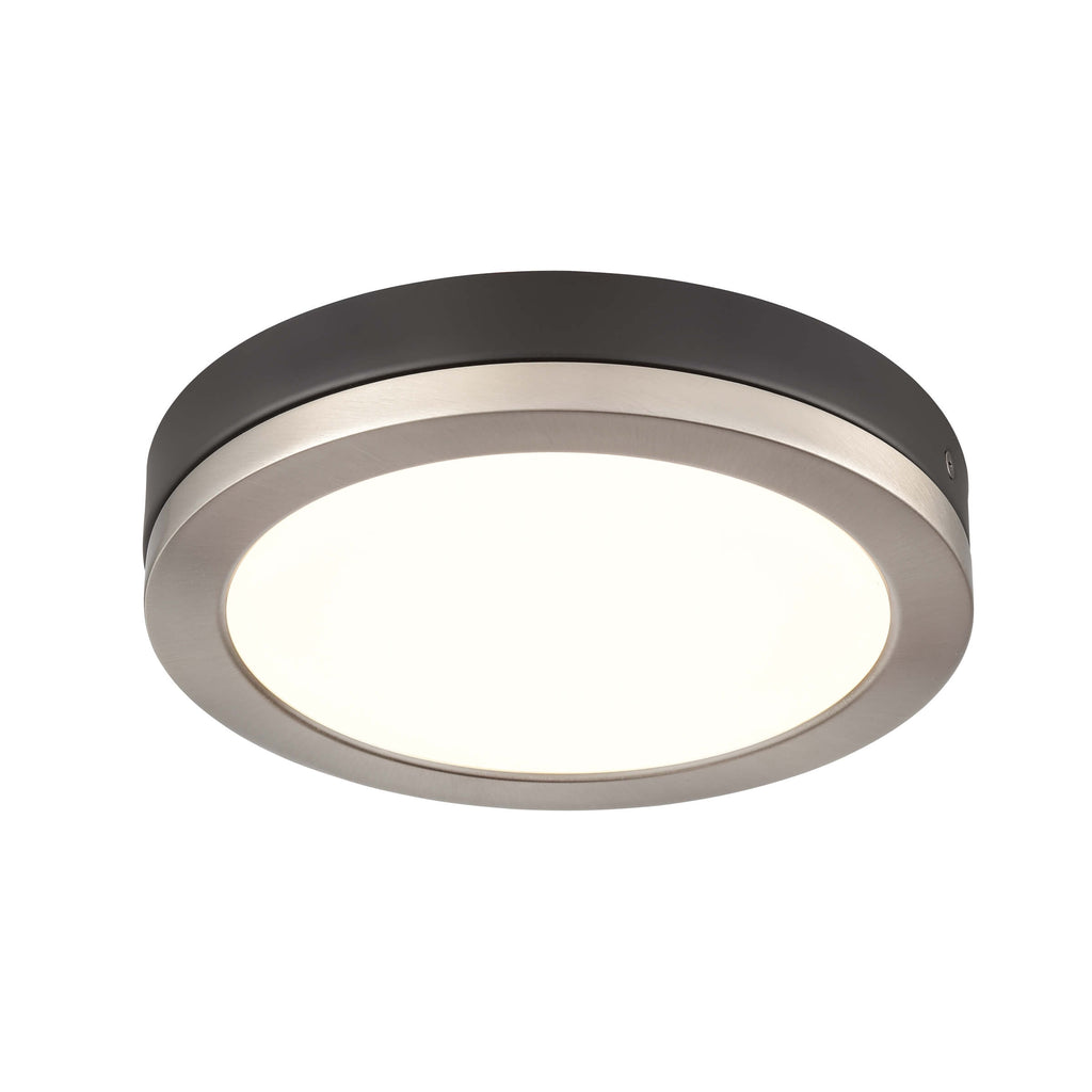 DVI LIGHTING TEMAGAMI FLUSH MOUNT SATIN NICKEL LED DVP39328SN+GR
