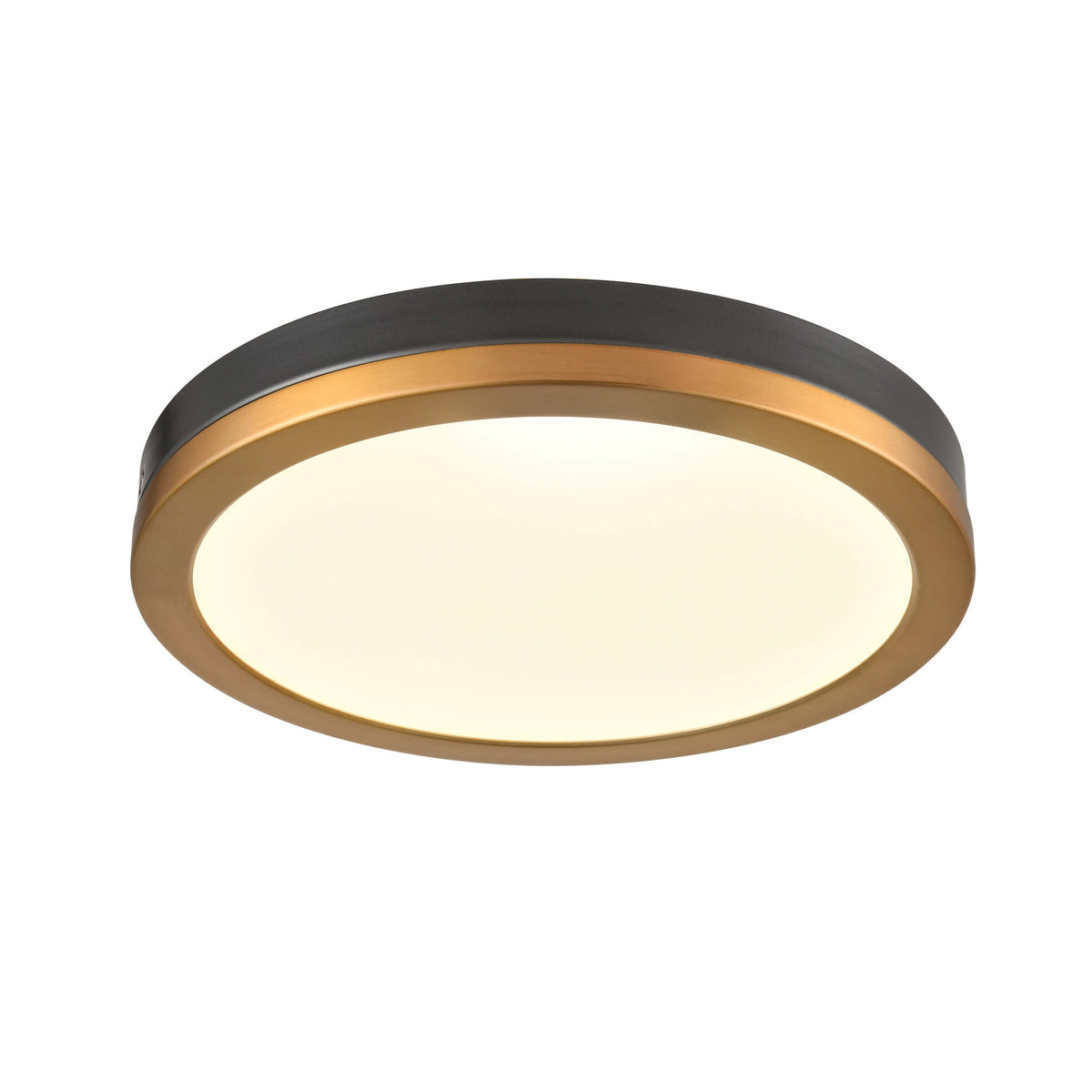DVI LIGHTING TEMAGAMI 12" FLUSH MOUNT BRASS LED DVP39342BR+GR