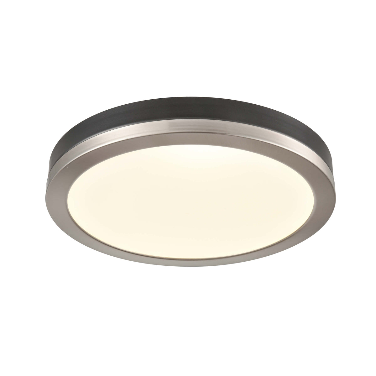 DVI LIGHTING TEMAGAMI 12" FLUSH MOUNT SATIN NICKEL LED DVP39342SN+GR
