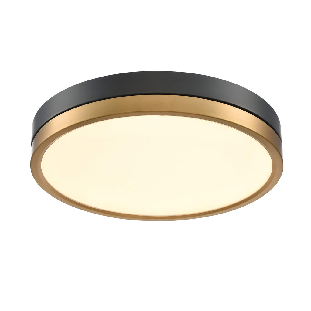 DVI LIGHTING TEMAGAMI 16" FLUSH MOUNT BRASS LED DVP39352BR+GR