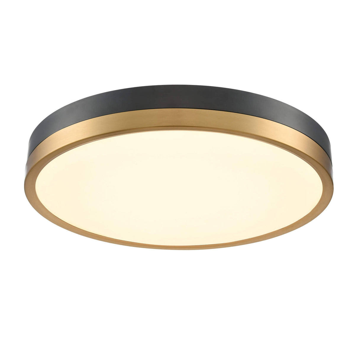 DVI LIGHTING TEMAGAMI 19.75" FLUSH MOUNT BRASS LED DVP39362BR+GR