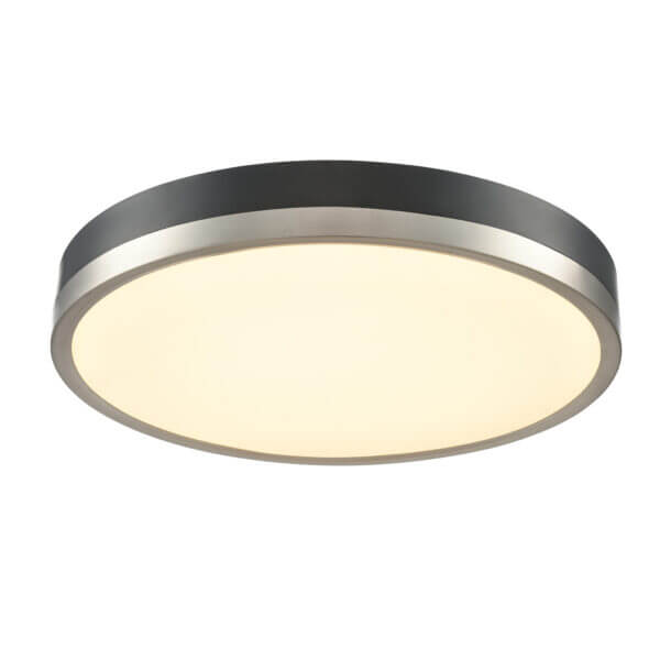 DVI LIGHTING TEMAGAMI 19.75" FLUSH MOUNT SATIN NICKEL LED DVP39362SN+GR