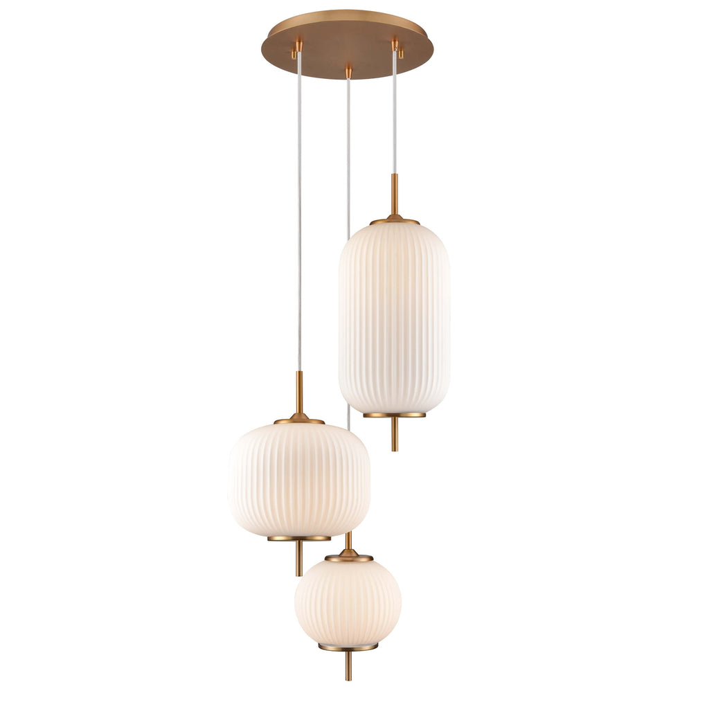 DVI LIGHTING MOUNT PEARL 3 LT CHANDELIER BRASS DVP40057BR-RIO