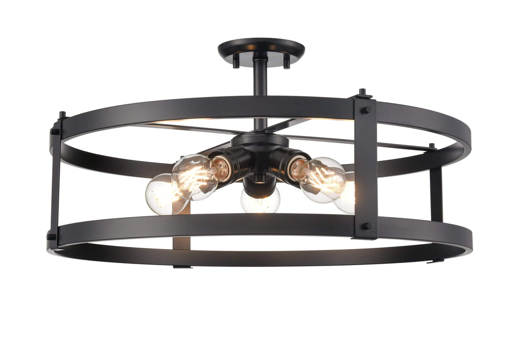 DVI LIGHTING OAKHURST 5 LT DUAL MOUNT EBONY DVP40308EB