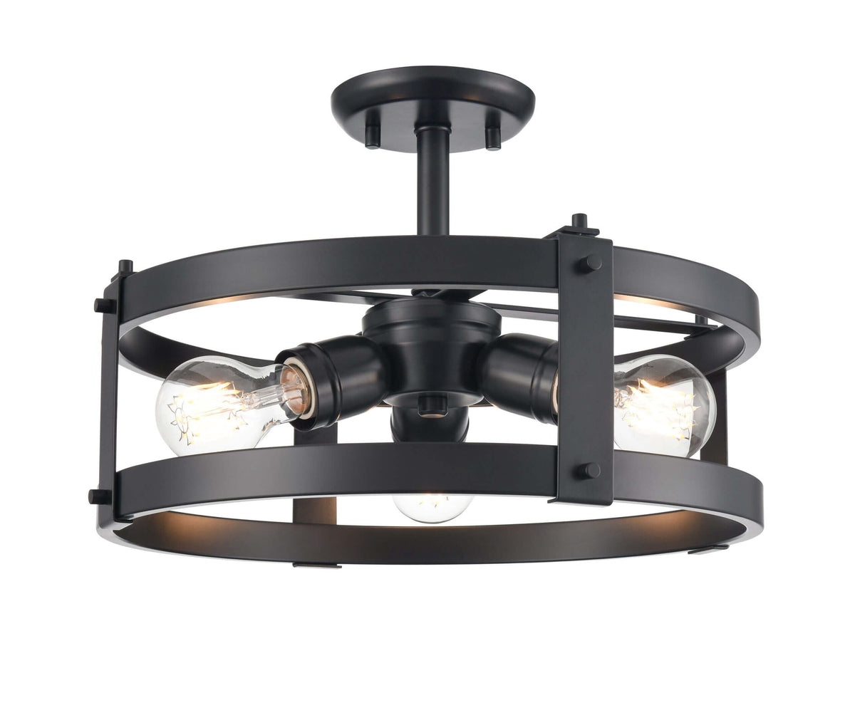 DVI LIGHTING OAKHURST 3 LT SEMI-FLUSH MOUNT EBONY DVP40312EB