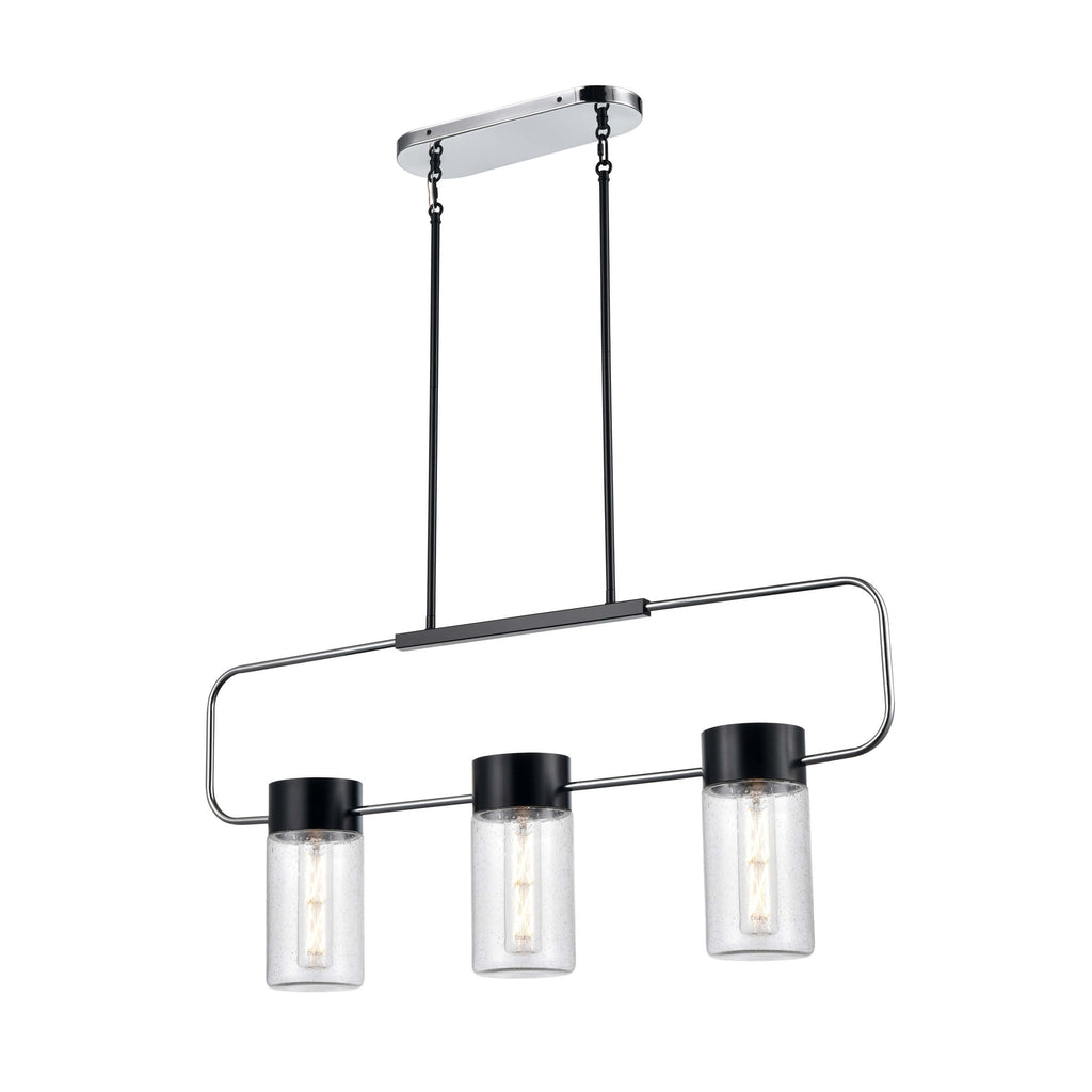 DVI LIGHTING TUXEDO 3 LT LINEAR EBONY SEEDY GLASS DVP40702EB+CH-SDY