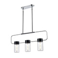 DVI LIGHTING TUXEDO 3 LT LINEAR EBONY SEEDY GLASS DVP40702EB+CH-SDY
