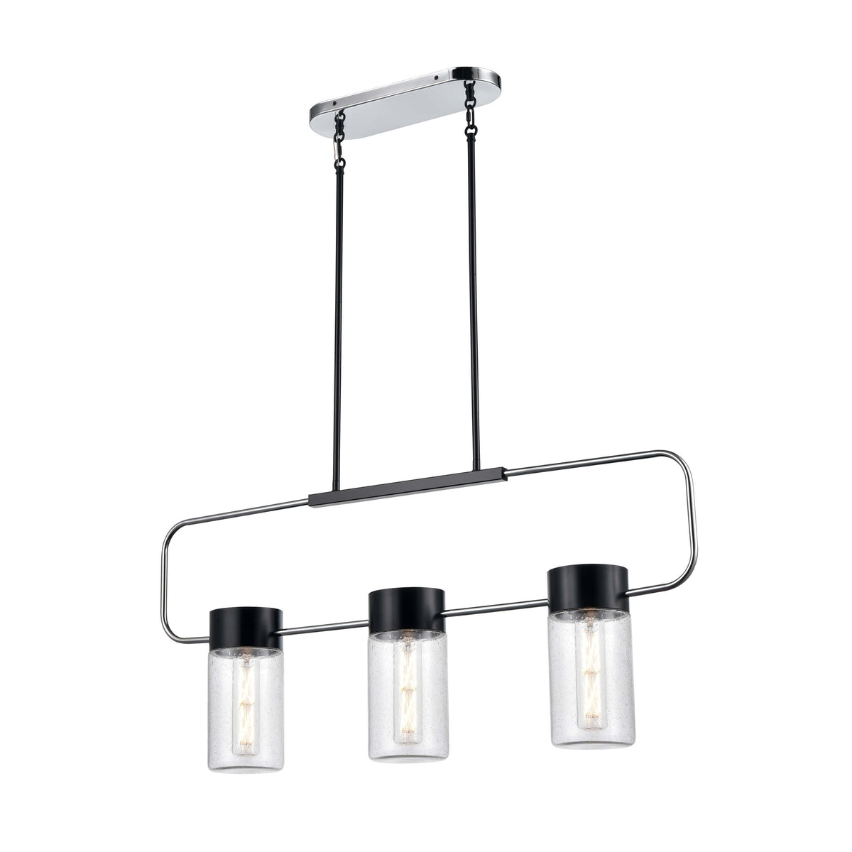 DVI LIGHTING TUXEDO 3 LT LINEAR EBONY SEEDY GLASS DVP40702EB+CH-SDY