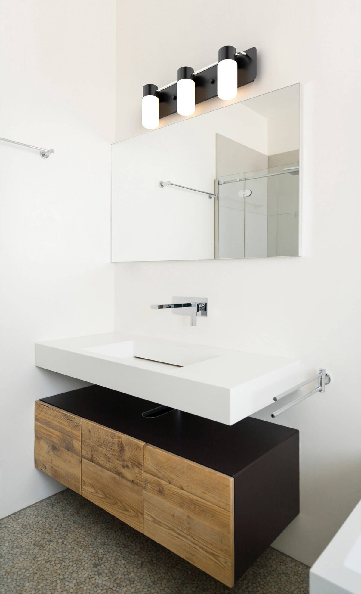 DVI LIGHTING TUXEDO 3 LT VANITY EBONY DVP40743EB+CH-OP