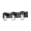 DVI LIGHTING TUXEDO 3 LT VANITY EBONY SEEDY GLASS DVP40743EB+CH-SDY
